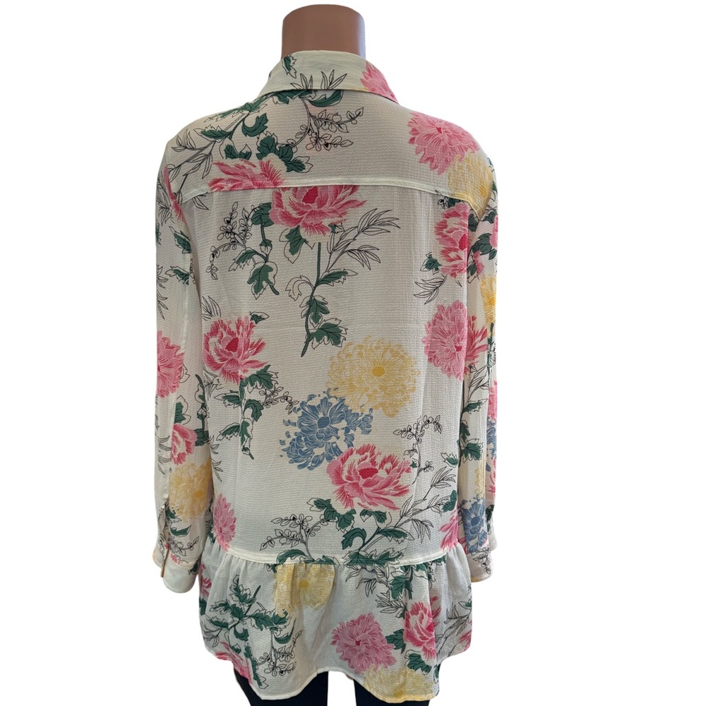 Floral Button-Up Blouse - Multicolor - Picture 3 of 8